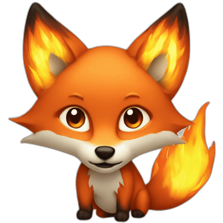 Fox made of fire emoji