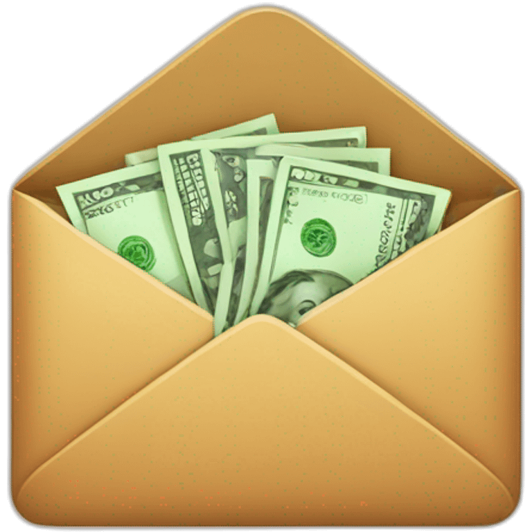 mail app icon with dollar notes emoji