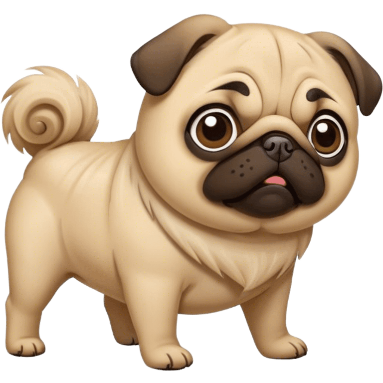 Pug in the wind emoji