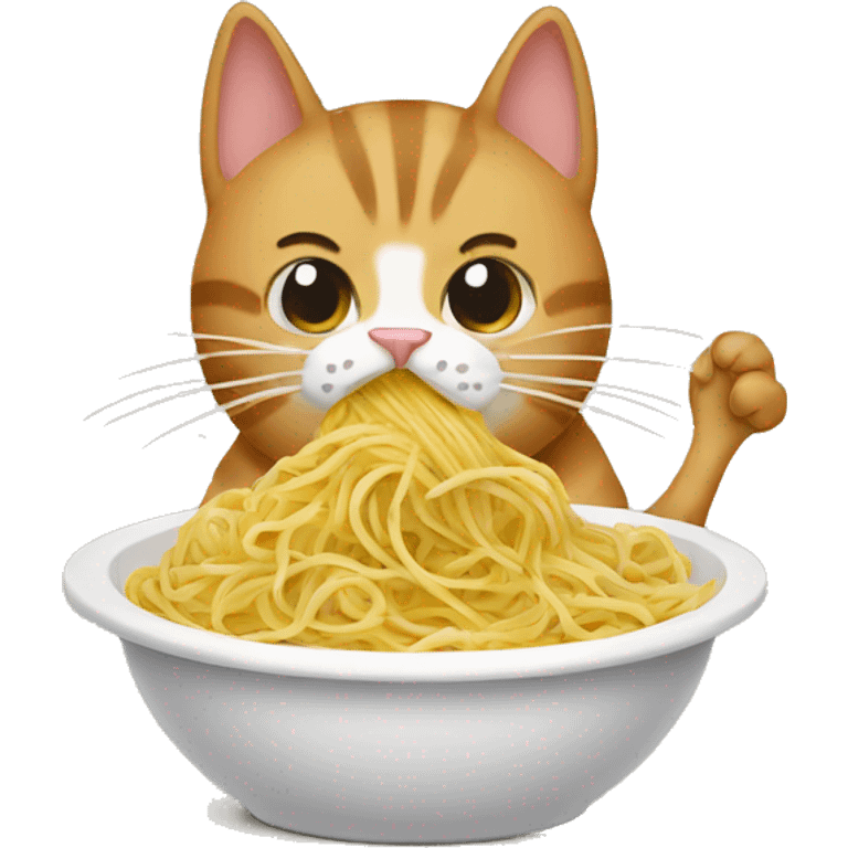 cat eating spagetti emoji