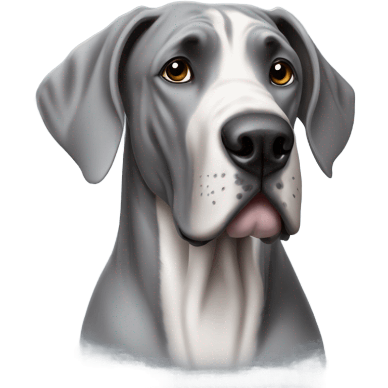 Grey great dane with coat emoji