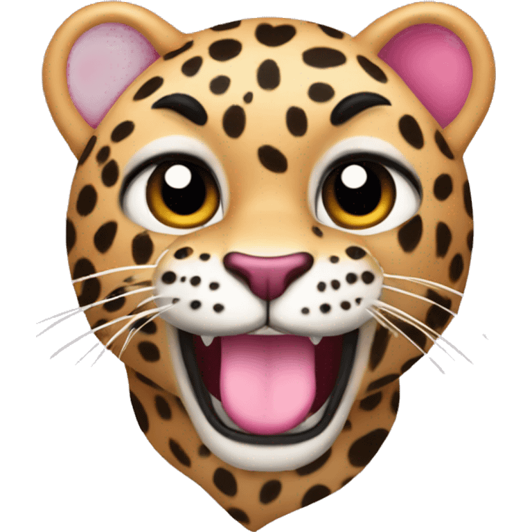 corazón rosa con leopardo emoji