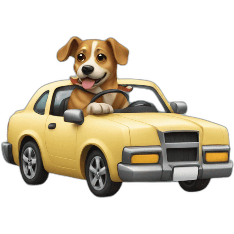 Dog driving a car emoji