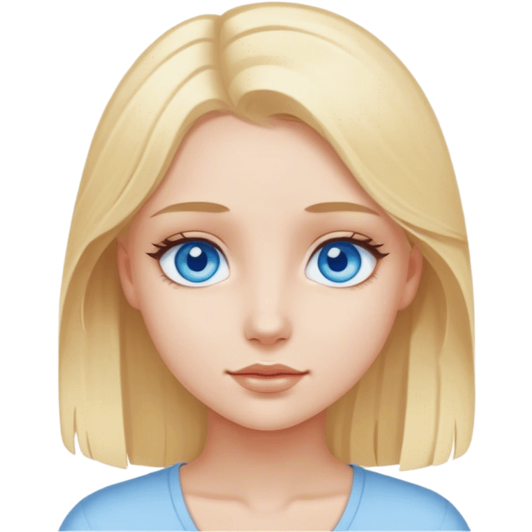 Girl with blue eyes and blonde hair  emoji