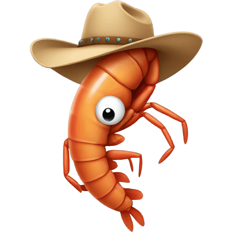 Shrimp with cowboy hat emoji