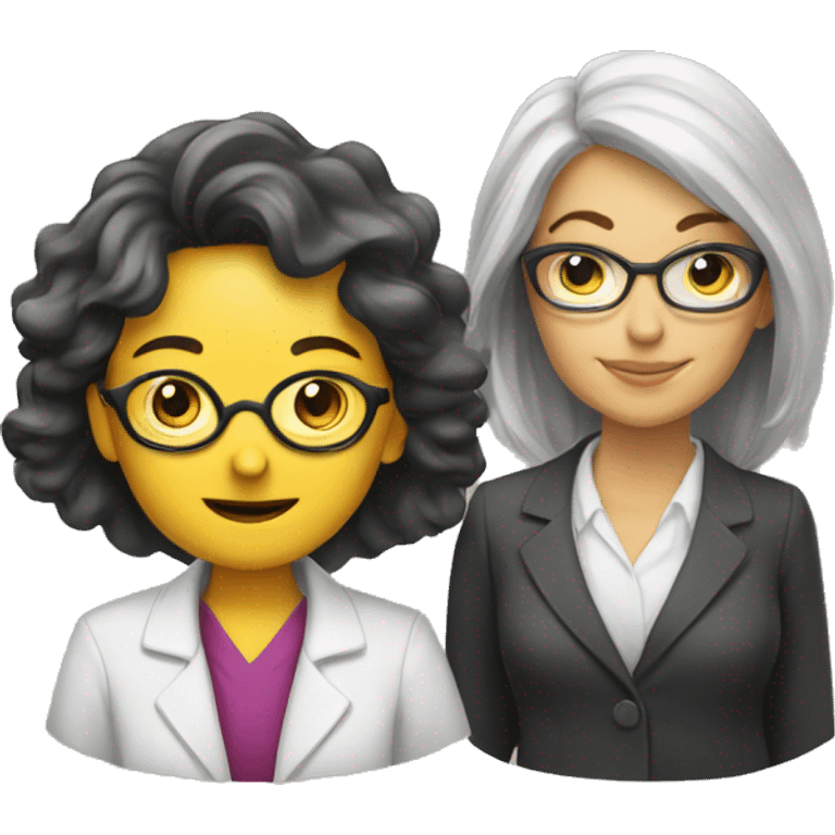 woman professor and girl wearing academia h emoji