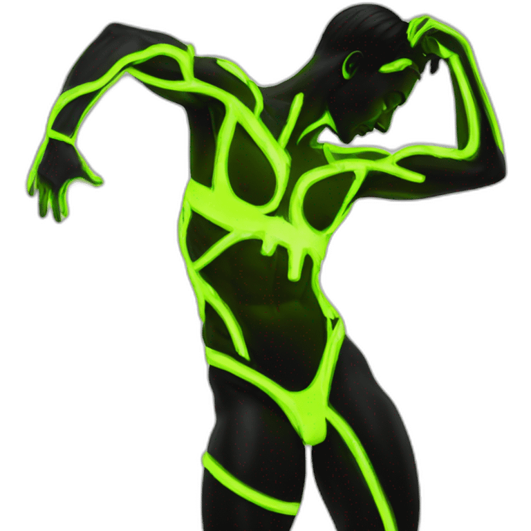  male dancer big booty neon sign style emoji