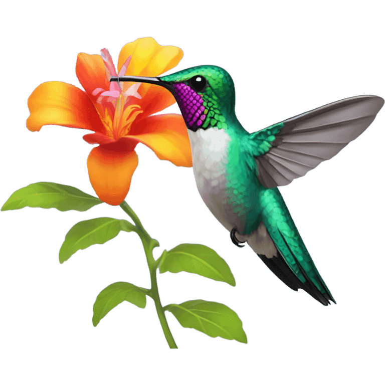 Hummingbird smelling a flower  emoji