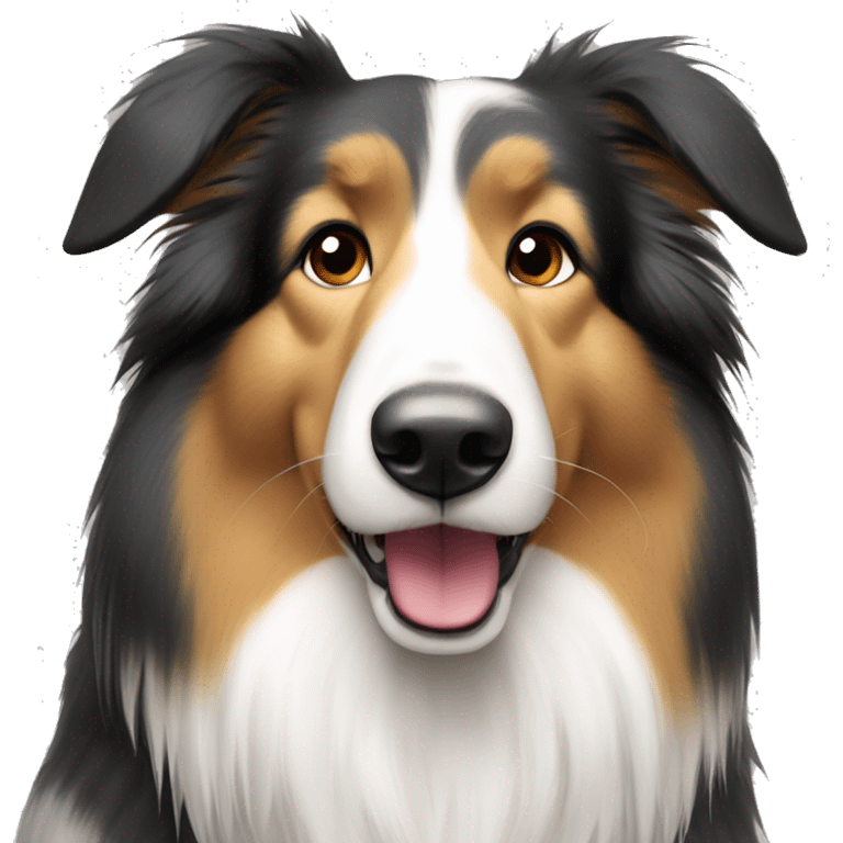 Tricolor rough collie emoji