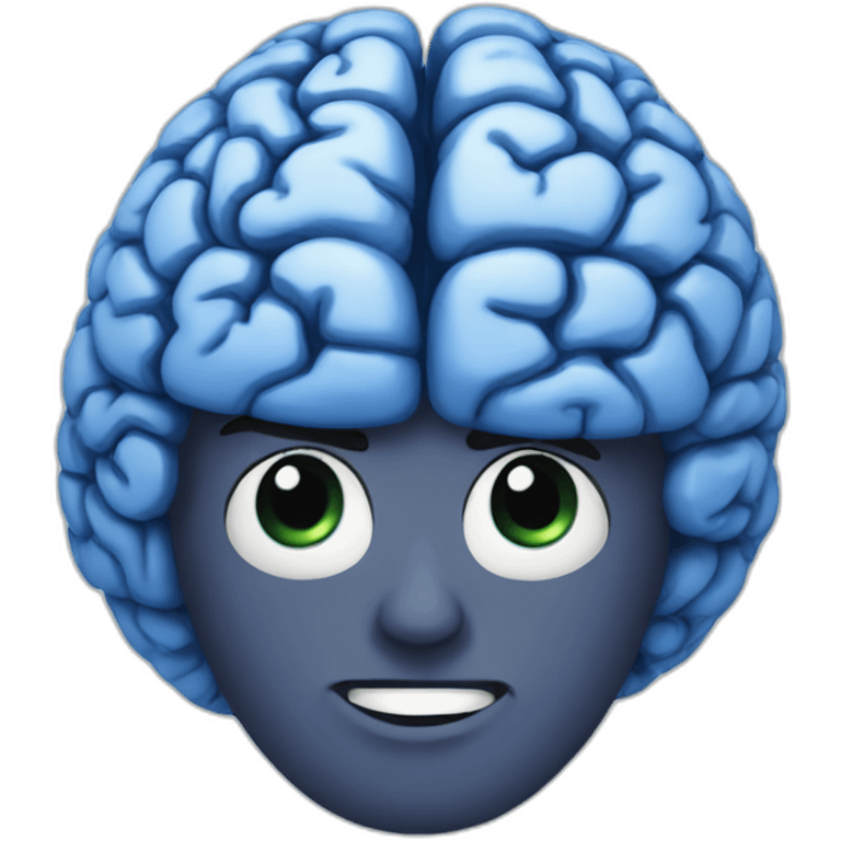 Blue brain emoji