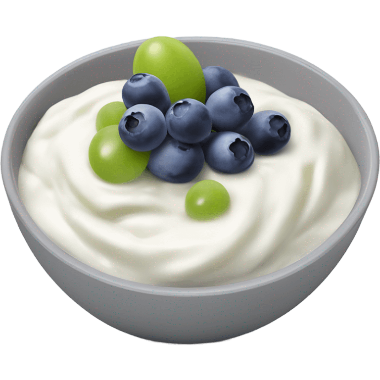 yoghurt bowl with grapes and blueberries emoji