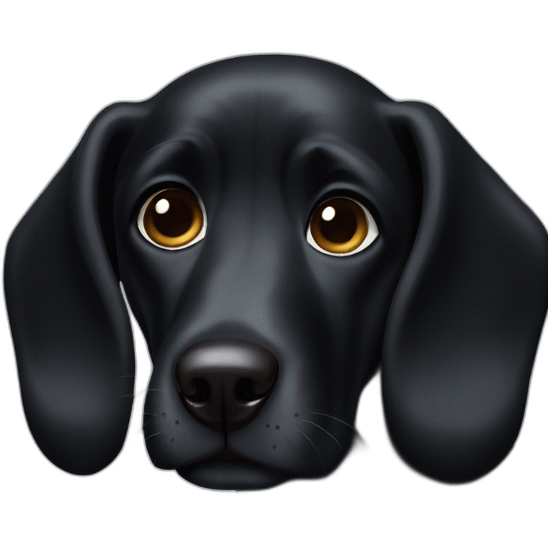 Black dog big ears emoji