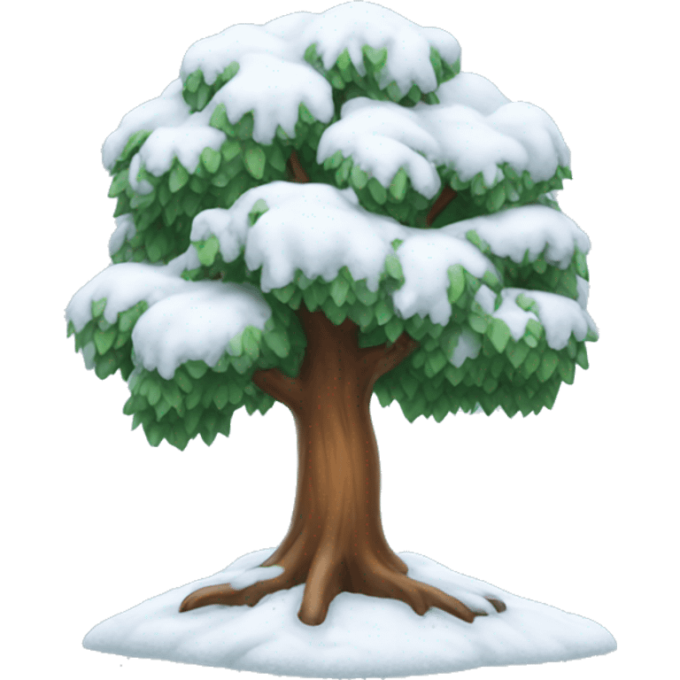 Tree with snow covering it emoji