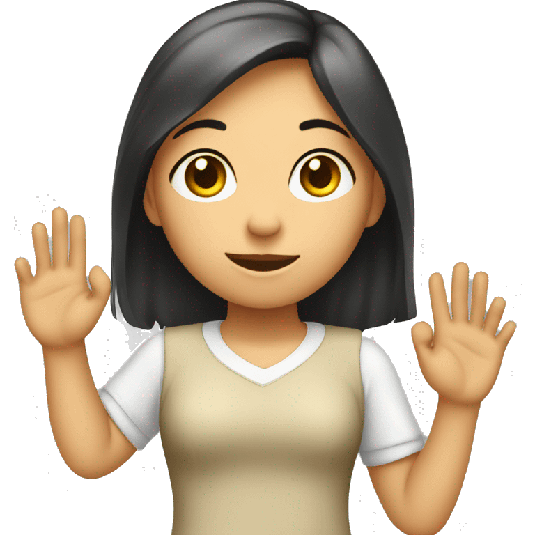 Girl doing hand up activity class  emoji