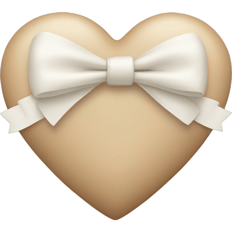 Beige heart with white bow emoji