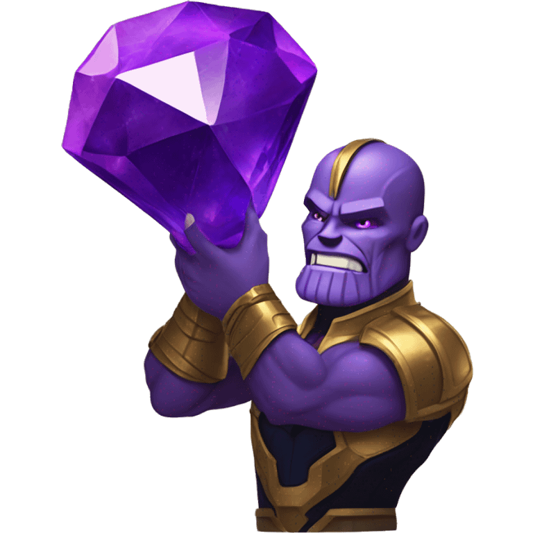 Thanos holding purple crystal, iOS emoi style art  emoji