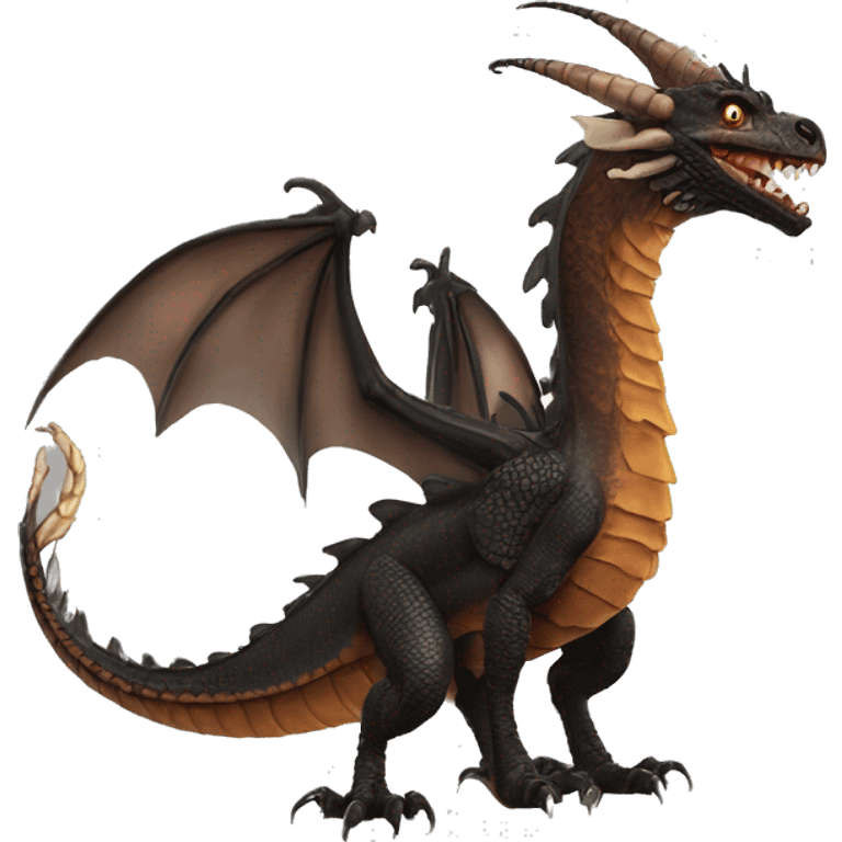 The Hungarian Horntail: A particularly dangerous species of dragon known for its aggression and formidable fire-breathing abilities. emoji