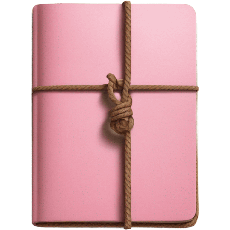 Brown travelers notebook with pink string emoji