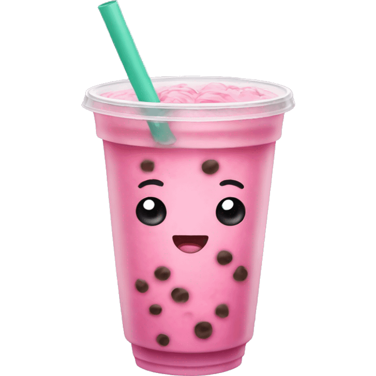 Pink bubble tea emoji