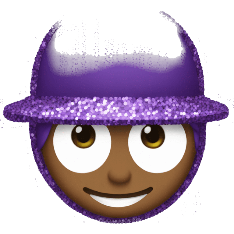 purple cap with sequins emoji