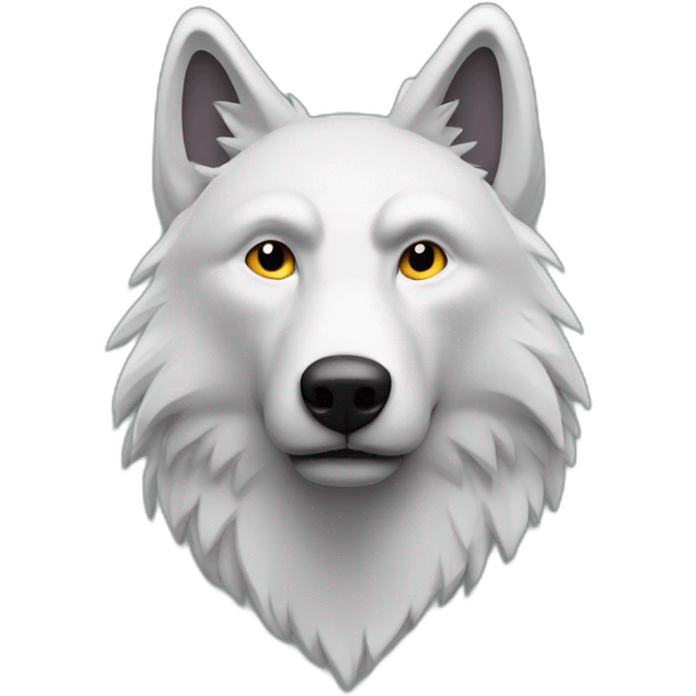 un loup avec taches viollettes emoji