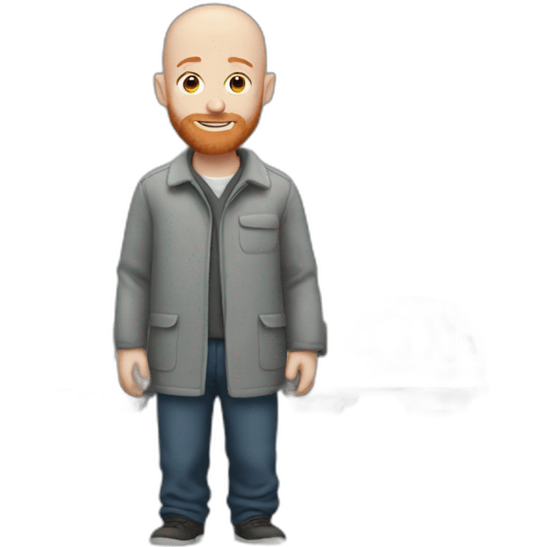 Bald ginger man with train set emoji