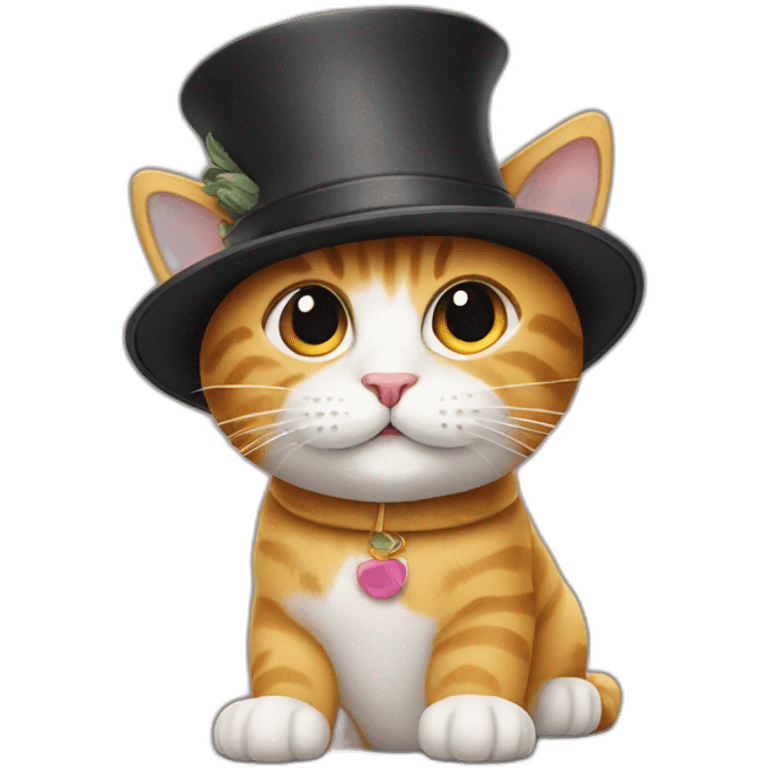 A cat with a hat emoji