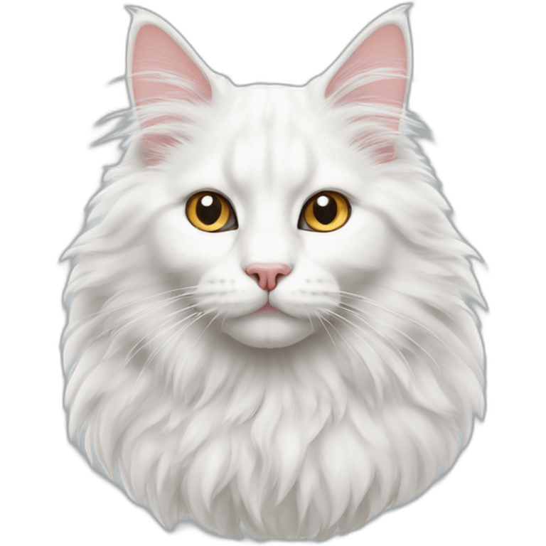 Fluffy cat turkish van emoji