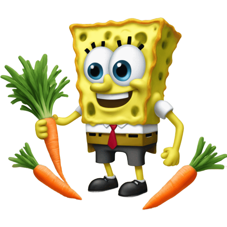 SpongeBob throwing up carrots  emoji