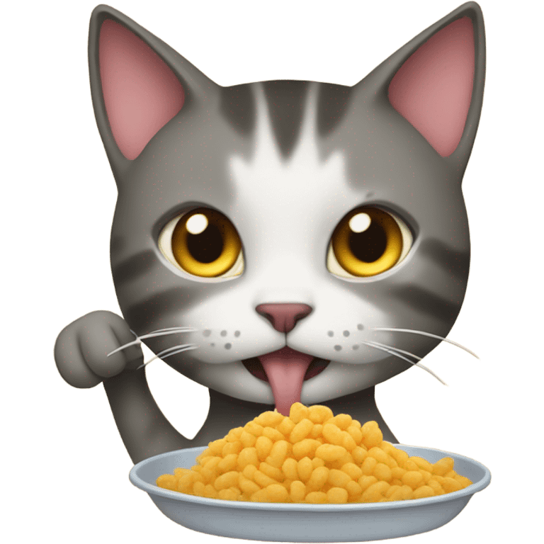 Cat eating food emoji