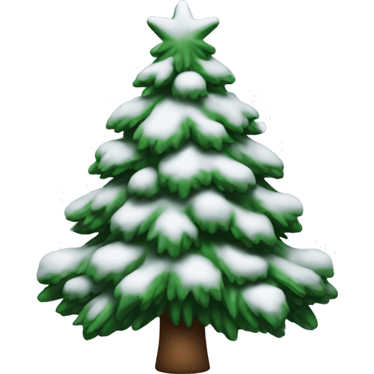 christmas tree with snow emoji