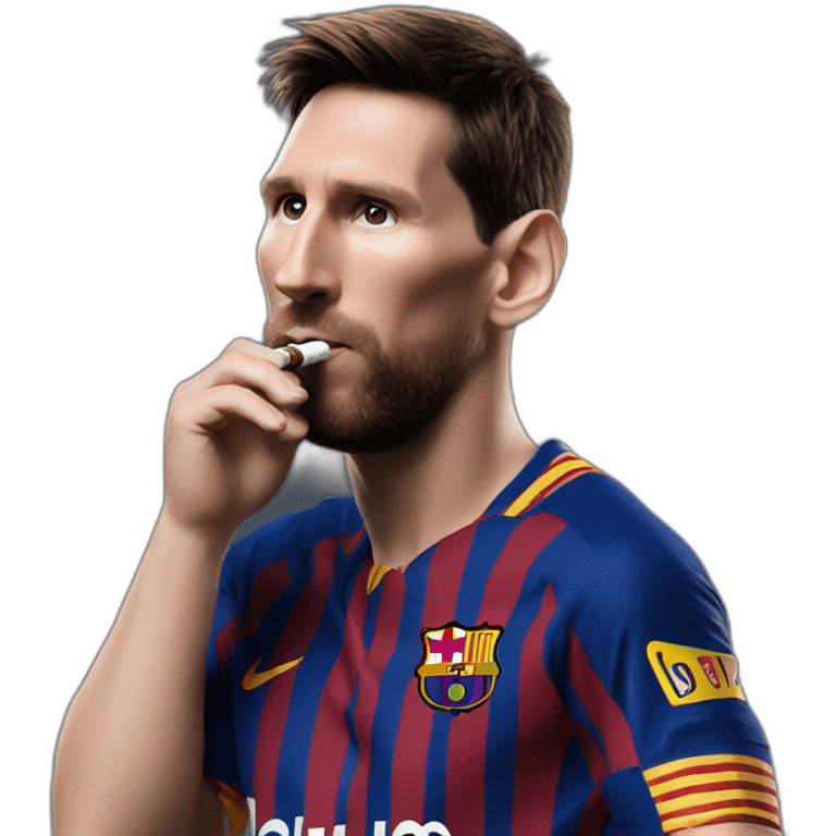 Realistic-Messi-smoking-cigar emoji