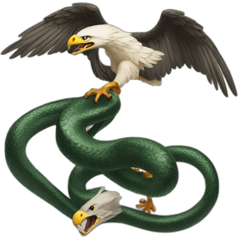 snake fighting eagel emoji