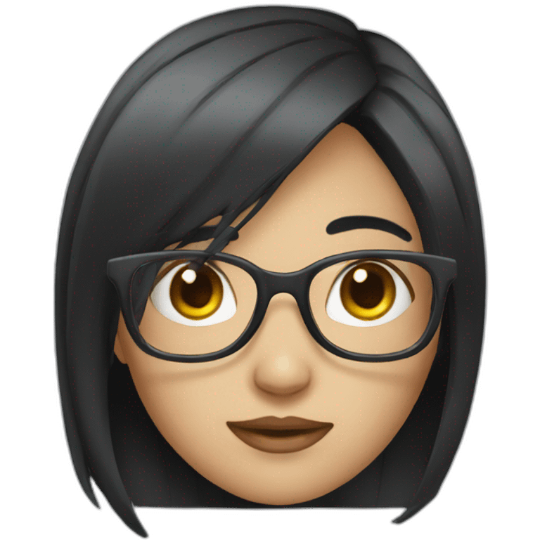 Glasses girl with black hair emoji