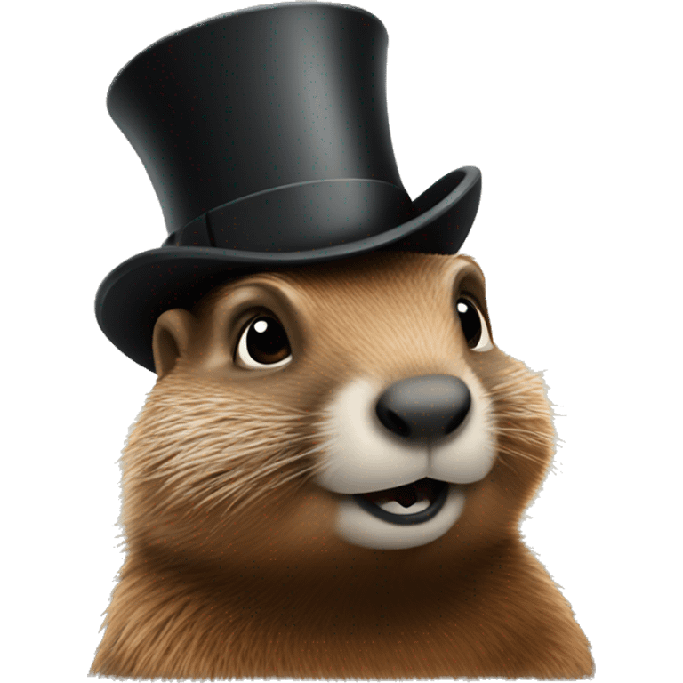 Groundhog wearing top hat  emoji