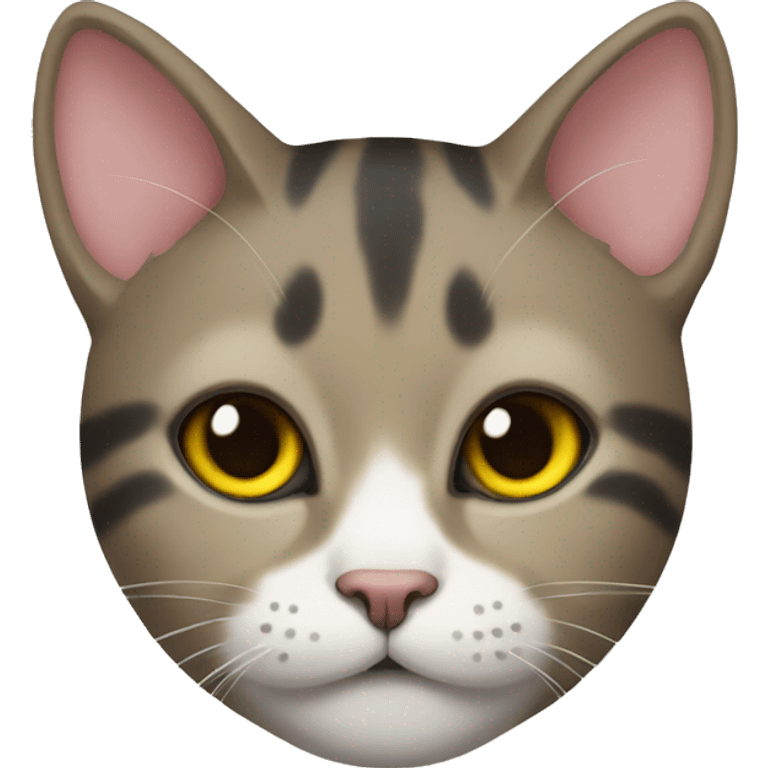 Cat with a cute bow and a yellow nose with black whiskers emoji