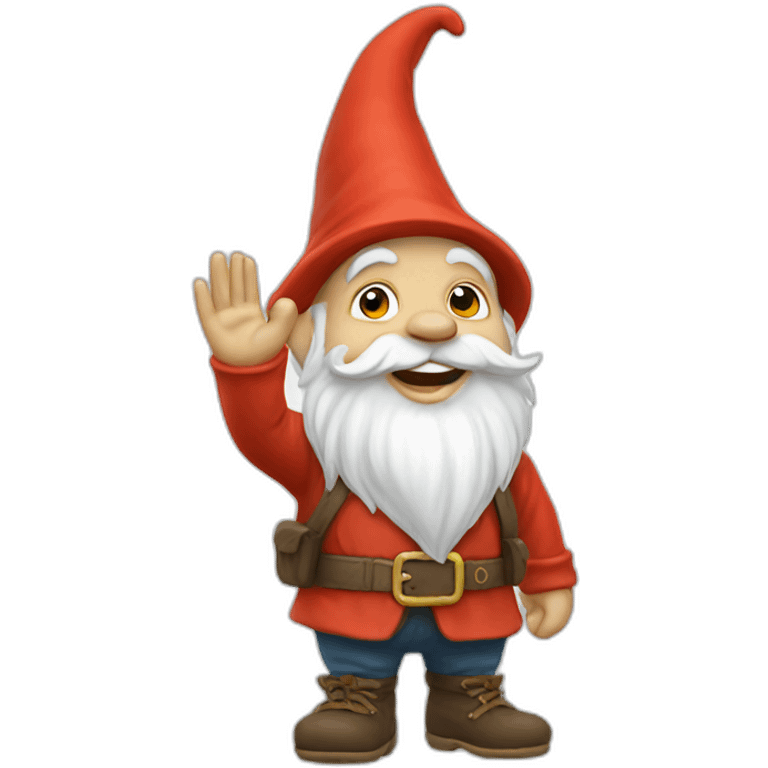 gnome waving hey emoji