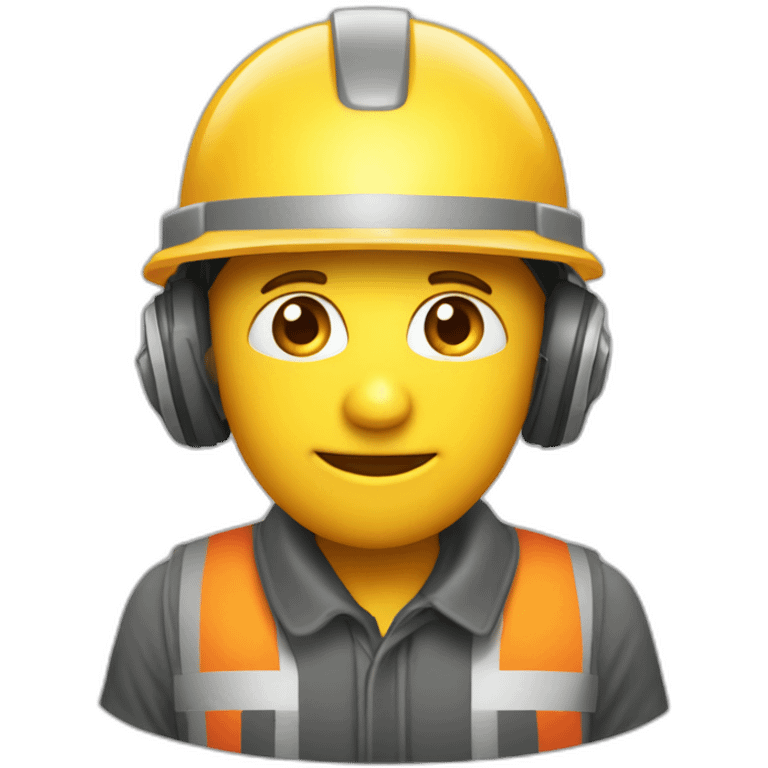 poulpe avec casque de chantier emoji