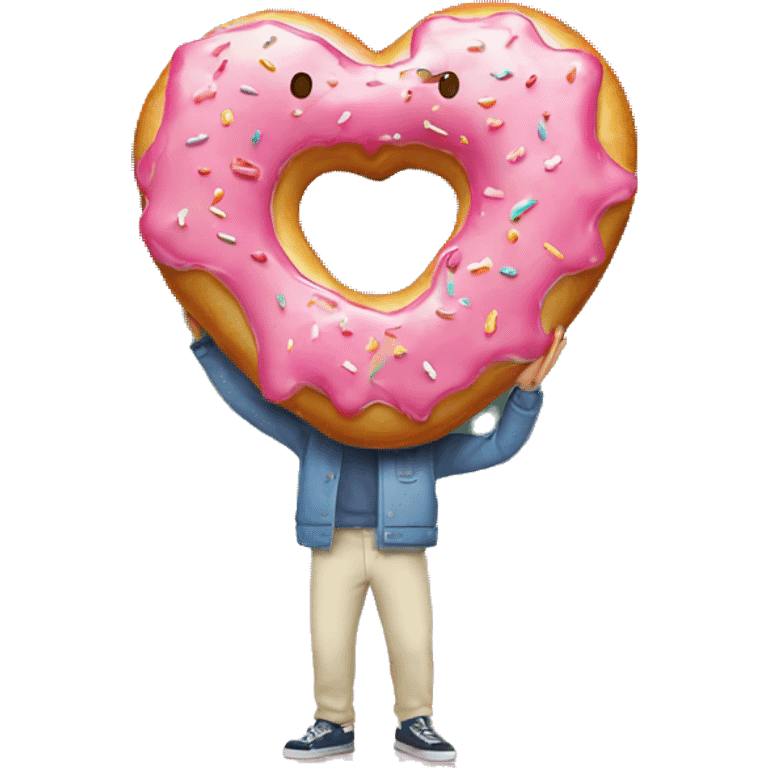 Single heart-shaped donut emoji