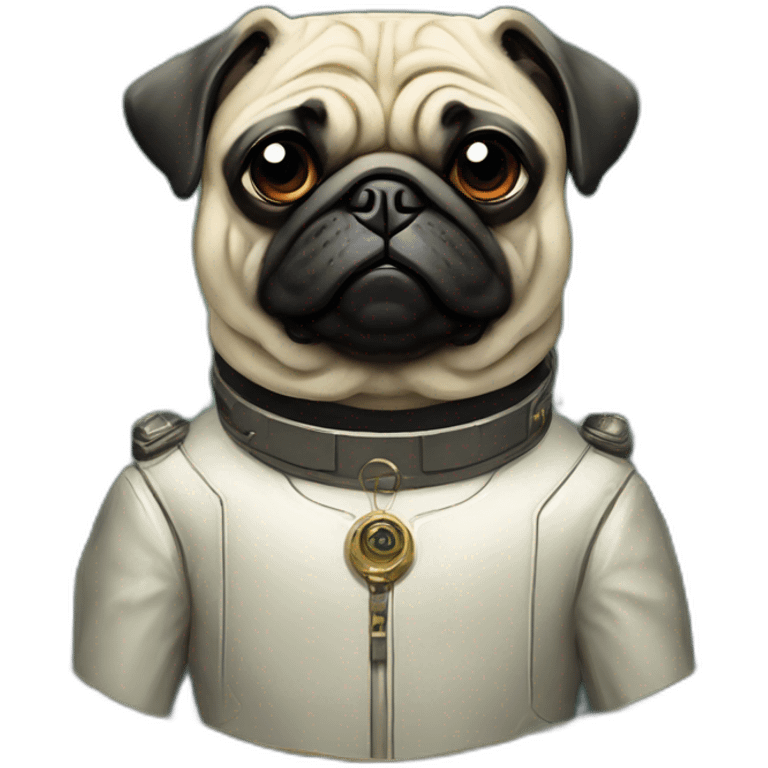 A cyberpunk pug in Art Nouveau style during 1910 emoji