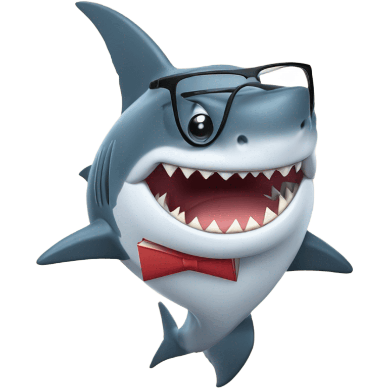 Nerdy shark emoji