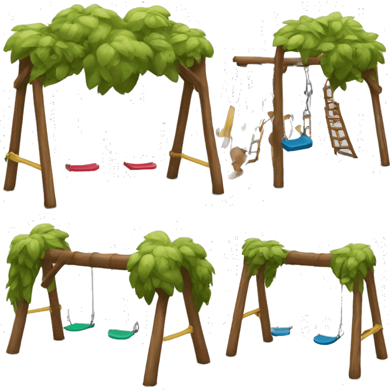 Backless swing set wood, metal emoji