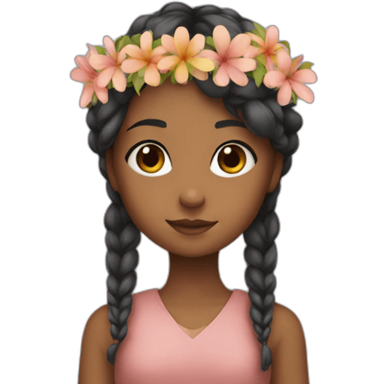 a hijibi girl with a flower crown emoji