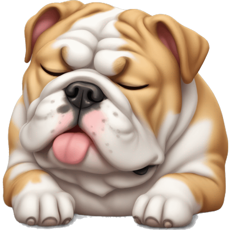 English Bulldog fat sleeping emoji