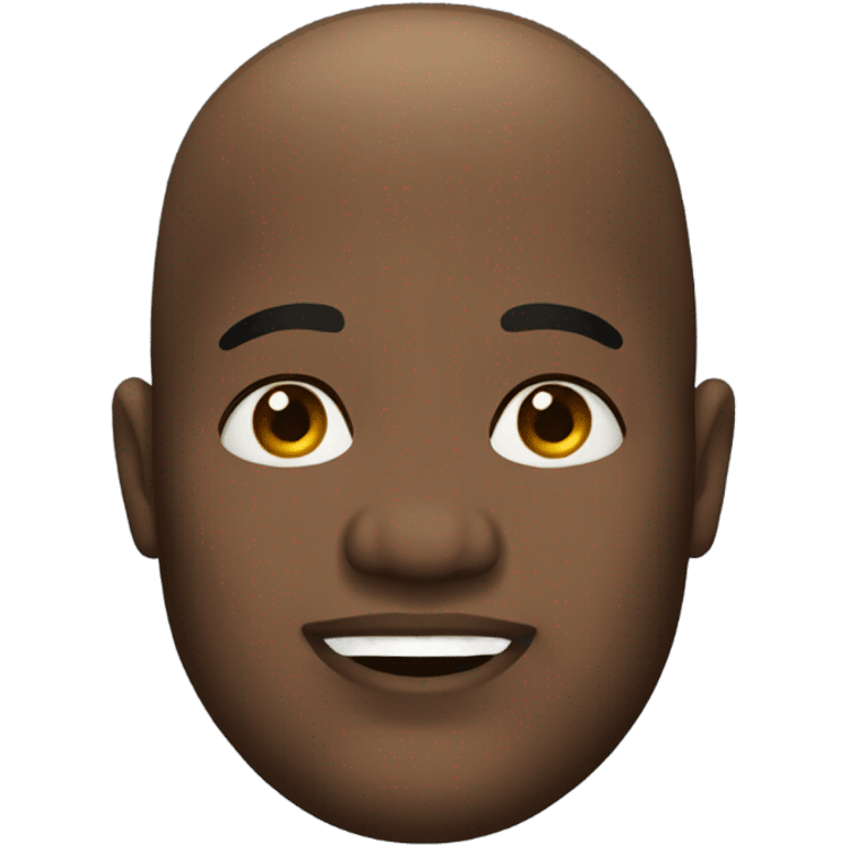 Fat black bald head man  emoji