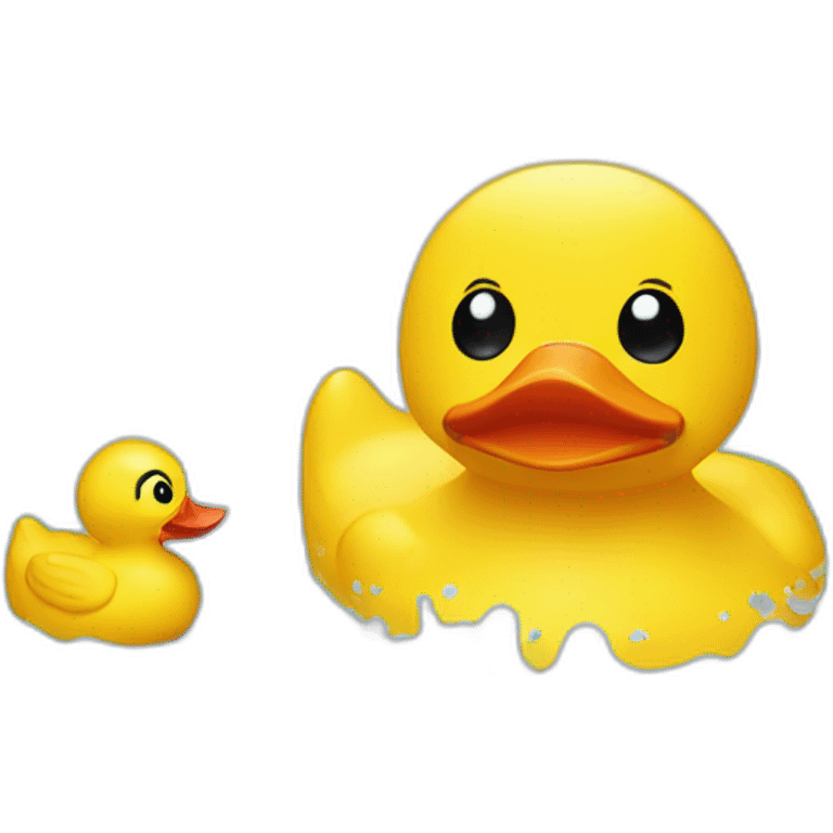 Rubber duck in a bath emoji