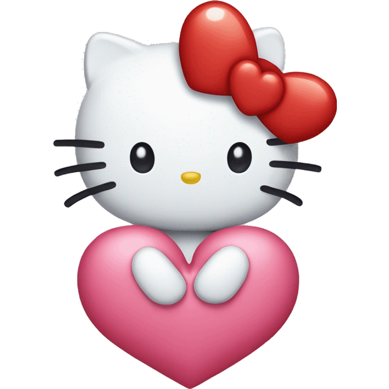 Hello kitty emoji holding a heart emoji