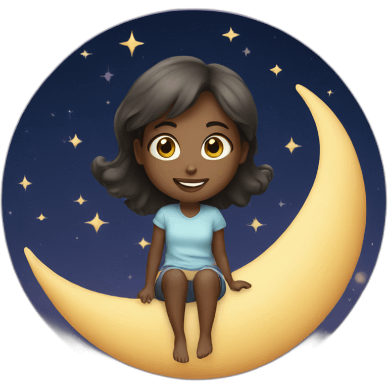 Girl on moon emoji