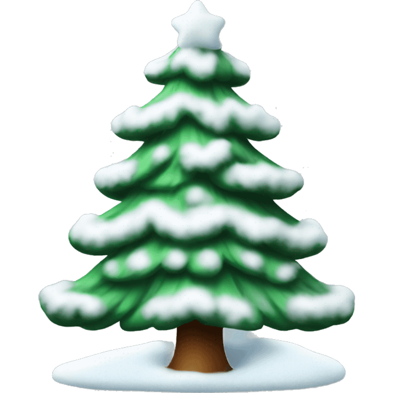 christmas tree with snow emoji