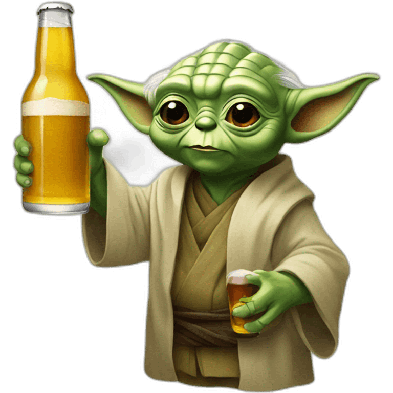 Yoda avec une biere emoji